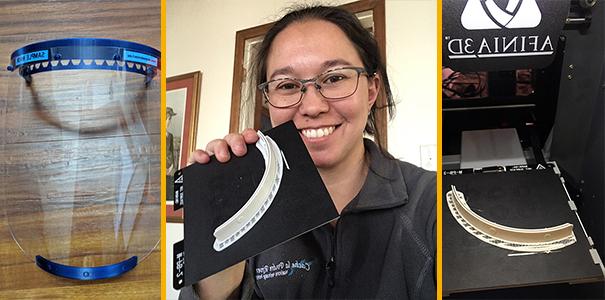 3D-printed face shield parts with Chelsie Romulo