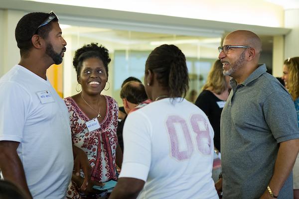 Group of parents connecting at Parent Orientation